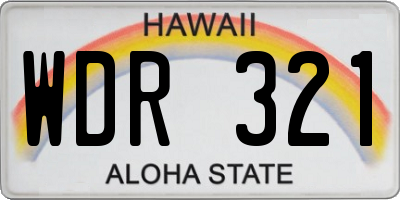 HI license plate WDR321