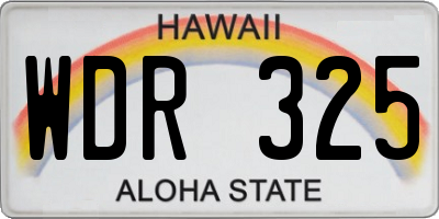 HI license plate WDR325