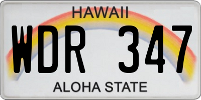 HI license plate WDR347