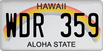 HI license plate WDR359