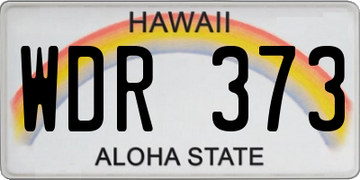 HI license plate WDR373