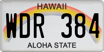 HI license plate WDR384