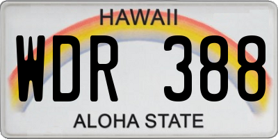 HI license plate WDR388