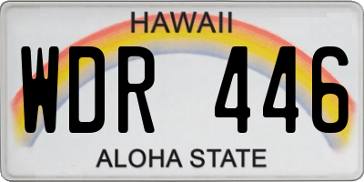 HI license plate WDR446