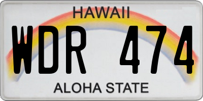 HI license plate WDR474