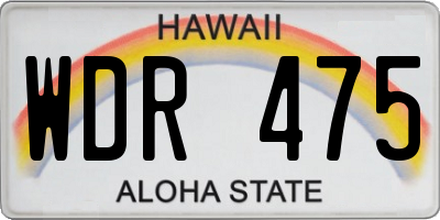 HI license plate WDR475