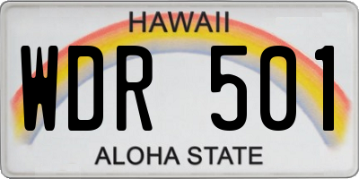 HI license plate WDR501