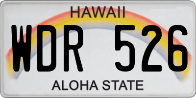 HI license plate WDR526