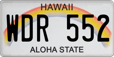 HI license plate WDR552