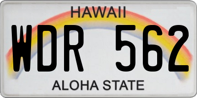 HI license plate WDR562