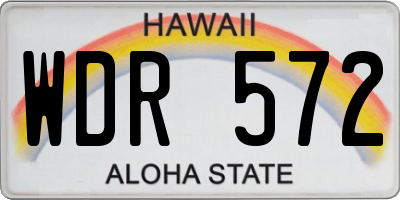 HI license plate WDR572