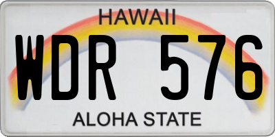 HI license plate WDR576