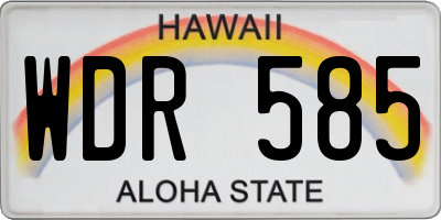 HI license plate WDR585