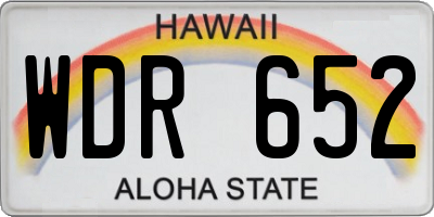 HI license plate WDR652