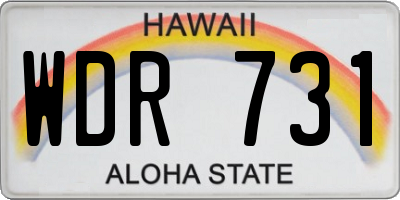 HI license plate WDR731