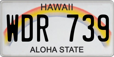 HI license plate WDR739