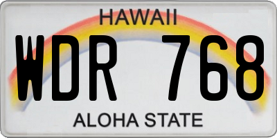 HI license plate WDR768