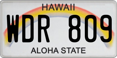 HI license plate WDR809