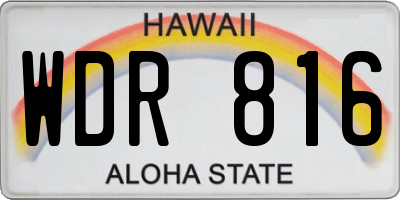 HI license plate WDR816