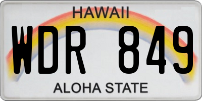 HI license plate WDR849