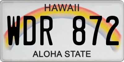 HI license plate WDR872
