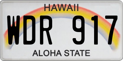 HI license plate WDR917