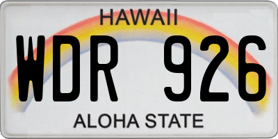 HI license plate WDR926