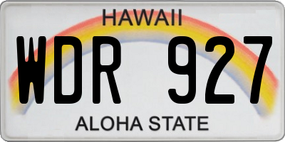 HI license plate WDR927