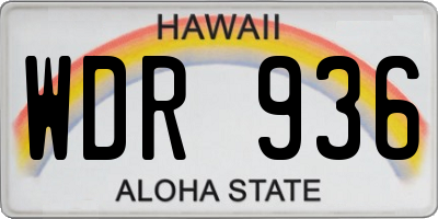 HI license plate WDR936