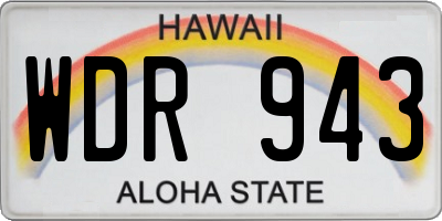 HI license plate WDR943
