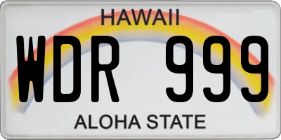 HI license plate WDR999