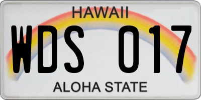 HI license plate WDS017