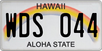 HI license plate WDS044