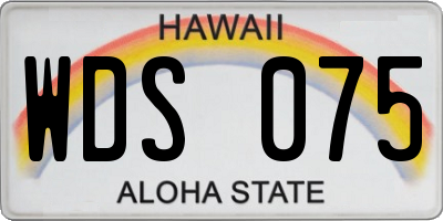 HI license plate WDS075