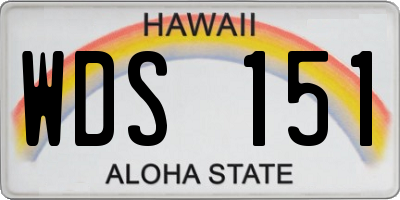 HI license plate WDS151