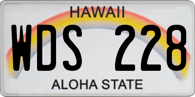 HI license plate WDS228