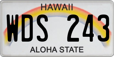 HI license plate WDS243