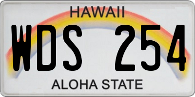 HI license plate WDS254