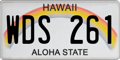 HI license plate WDS261