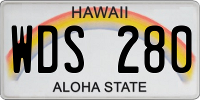HI license plate WDS280