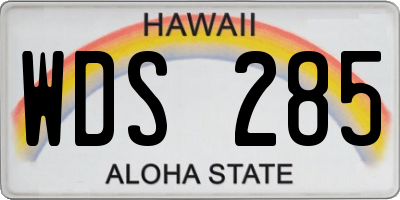 HI license plate WDS285