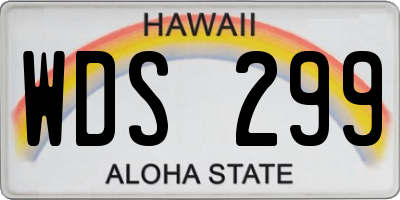HI license plate WDS299