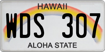 HI license plate WDS307