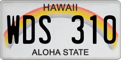 HI license plate WDS310