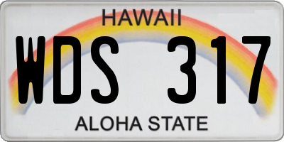 HI license plate WDS317