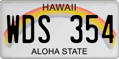 HI license plate WDS354