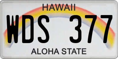HI license plate WDS377