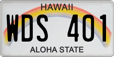 HI license plate WDS401
