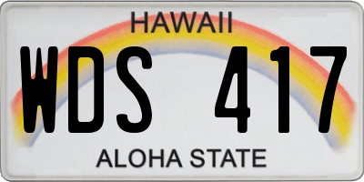 HI license plate WDS417