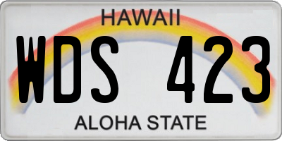 HI license plate WDS423